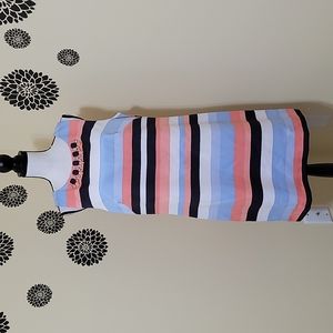 Sleeveless formal srtipe dress